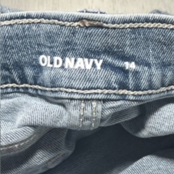 Old Navy Girls Size 14 Light Wash Adjustable Waist Cuffed Jean Shorts - Picture 3 of 5